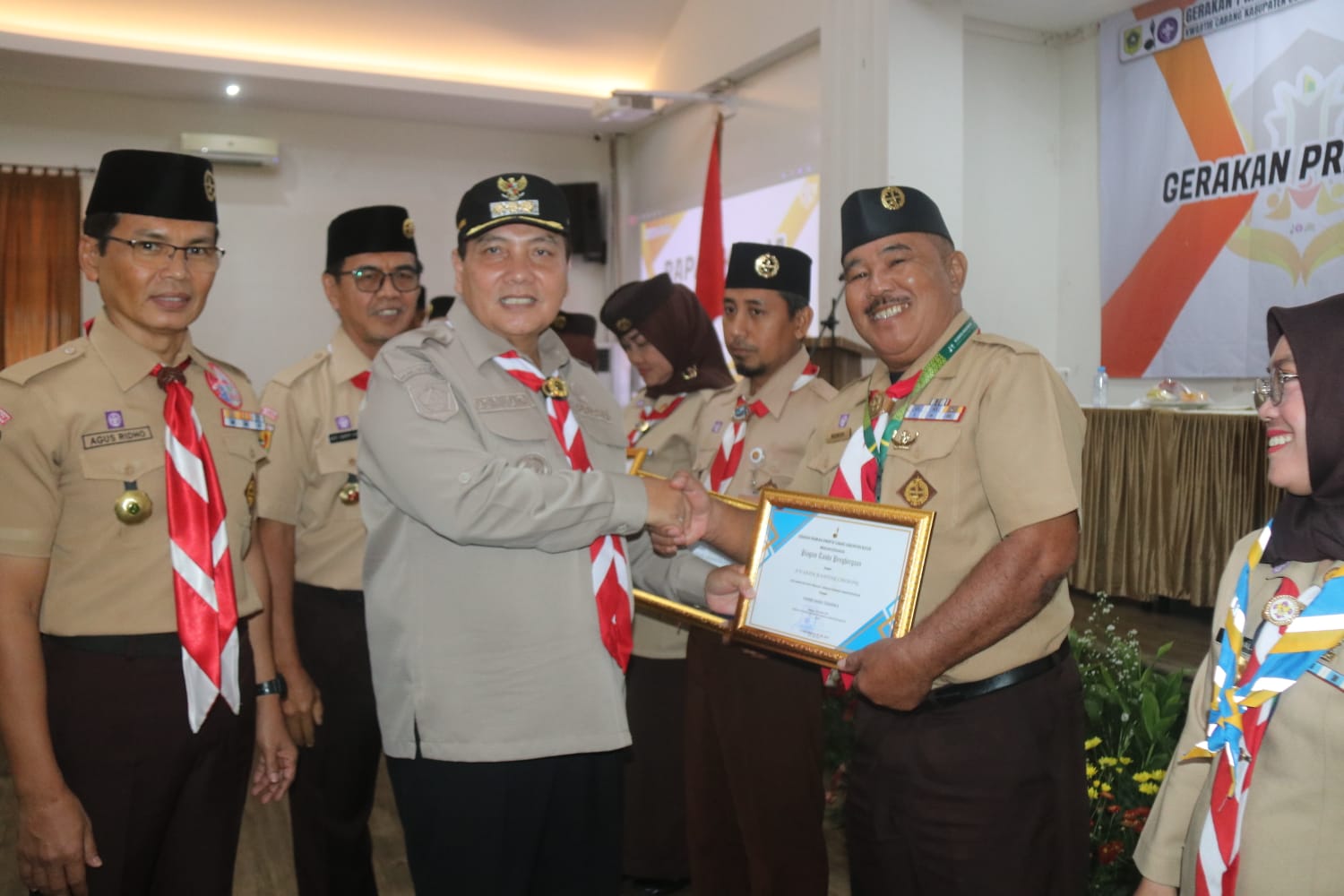 Pj Bupati Bogor saat menghadiri Rapat Kerja Kwarcab Pramuka Kabupaten Bogor.