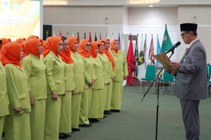 Pelantikan pengurus GOW di Gedung Serbaguna I Sekretariat Daerah Kabupaten Bogor pada Minggu (22/12/2024).