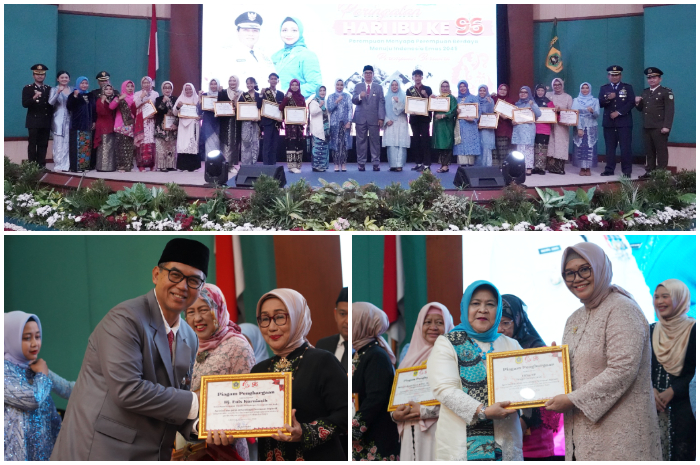 Sekda Ajat Rochmat Jatnika pada Upacara Peringatan Hari Ibu (PHI) ke-96 di Gedung Tegar Beriman Cibinong, Minggu (22/12/2024)
