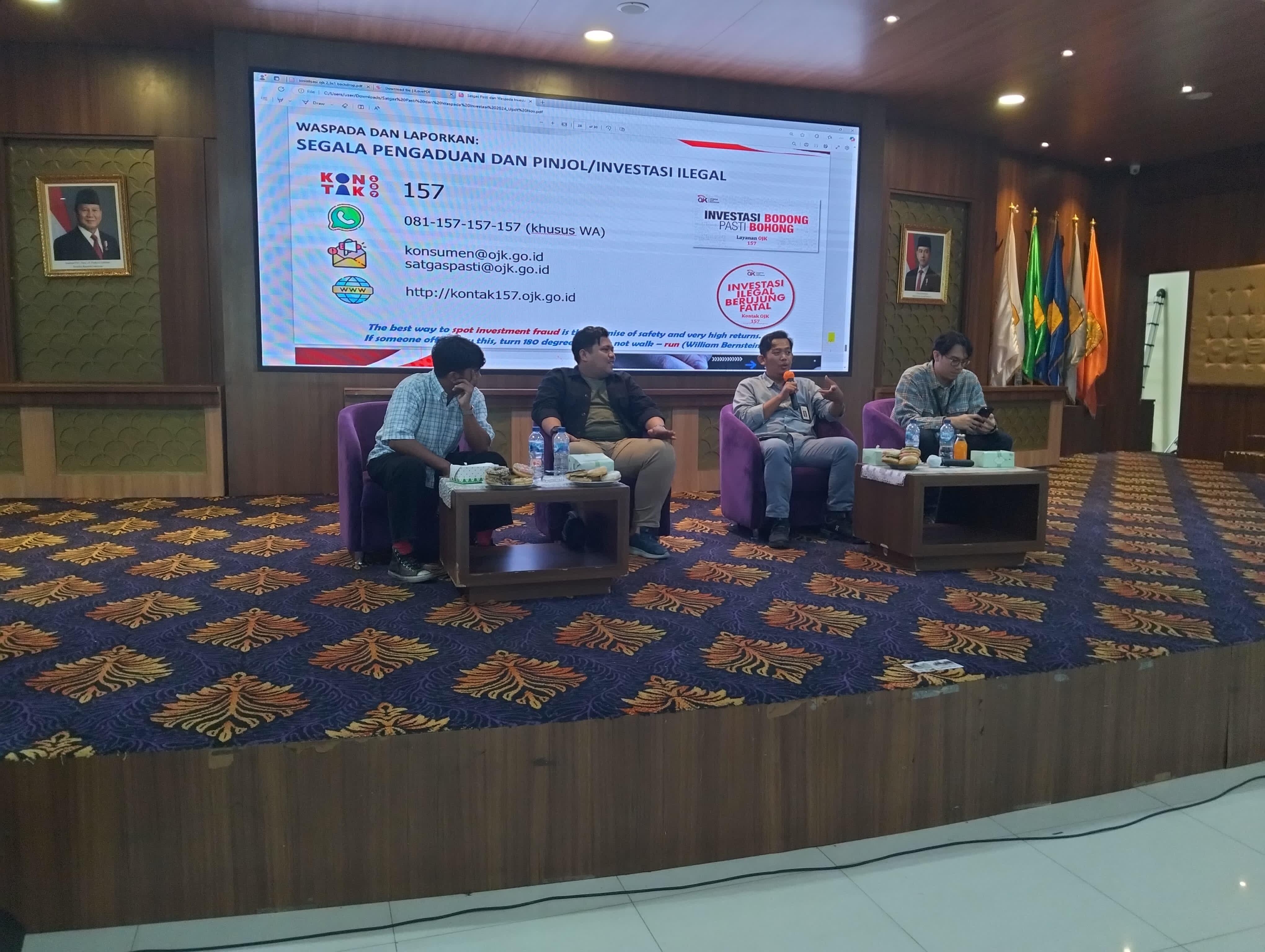OJK berikan penyuluhan ke mahasiswa Unpak Bogor soal layanan keuangan digital.