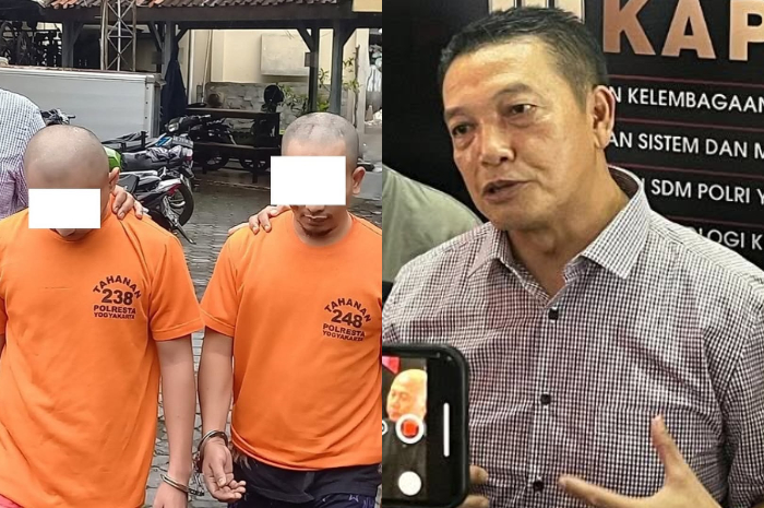 Kasat Reskrim Polresta Yogyakarta Kompol Probo Satrio menjelaskan kronologis penyiran air keras.