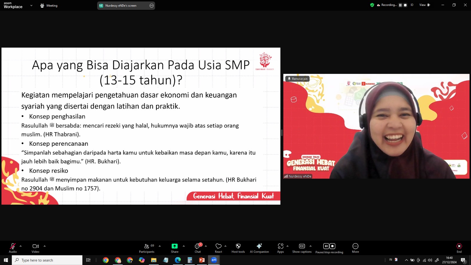 Sakinah Finance Bogor dengan bangga menyelenggarakan webinar inspiratif bertajuk Sakinah Talks Generasi Hebat, Finansial Kuat.