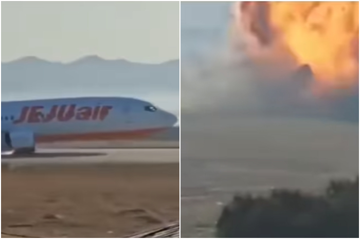 Kecelakaan pesawat Jeju Air di Bandara Internasional Muan, Korea Selatan, Minggu (29/12/2024).