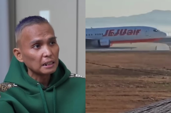 Hard Gumay saat podcast bersama dr. Richard Lee (foto kiri), detik-detik&nbsp;pesawat Jeju Air alami kecelakaan (foto kanan).