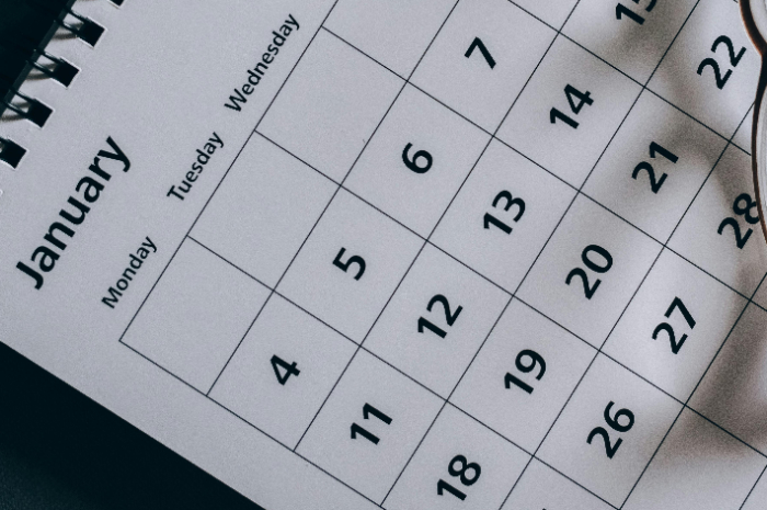 Ilustrasi kalender Januari.