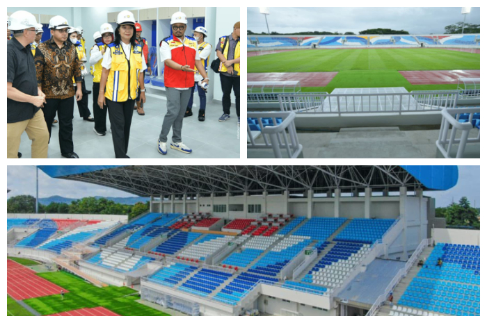 Kunjungan Wakil Menteri Pekerjaan Umum (PU) Diana Kusumastuti di Stadion Kanjuruhan, Malang, Jawa Timur.