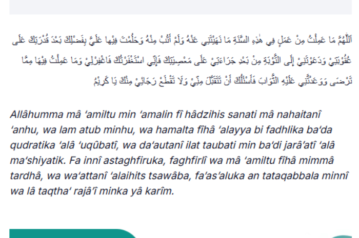 Doa akhir tahun.