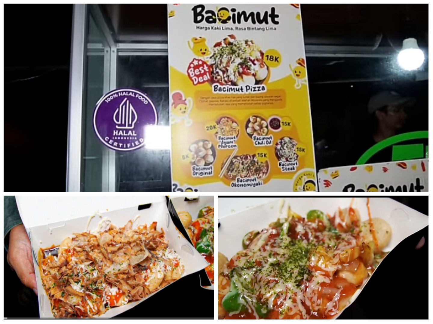Kuliner Bacimut di sekitaran Masjid Agung Kemayoran.