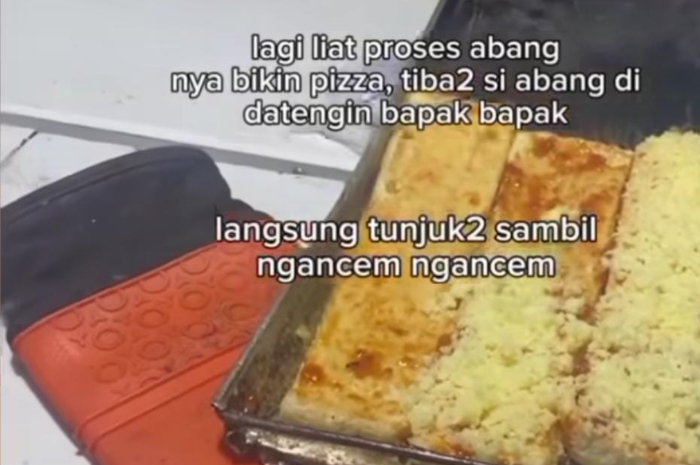 Tangkapan layar video penjual pizza gerobak di kawasan Kampus IPB University diduga dipalak.