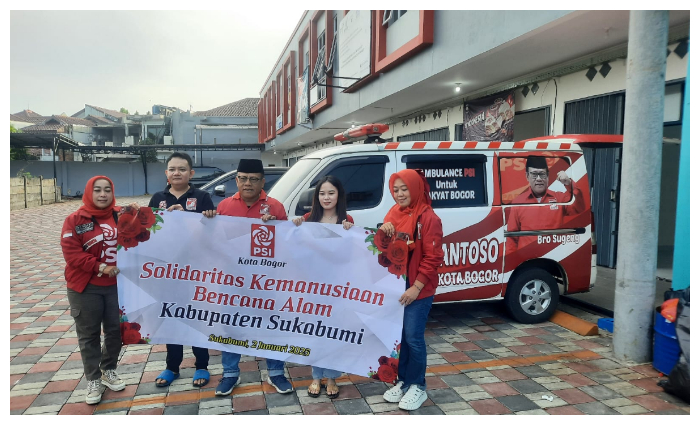 DPD PSI Kota Bogor salurkan bantuan korban banjir bandang d Sukabumi.