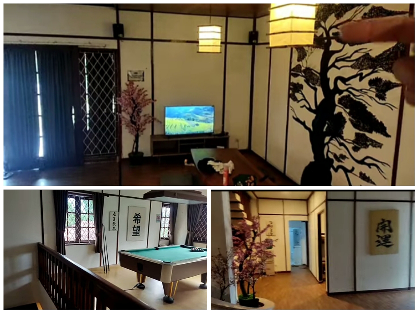 Suasana Salah Satu Area Indoor Vibes Jepang yang ada di Villa Riverside Sakura, Puncak Bogor.