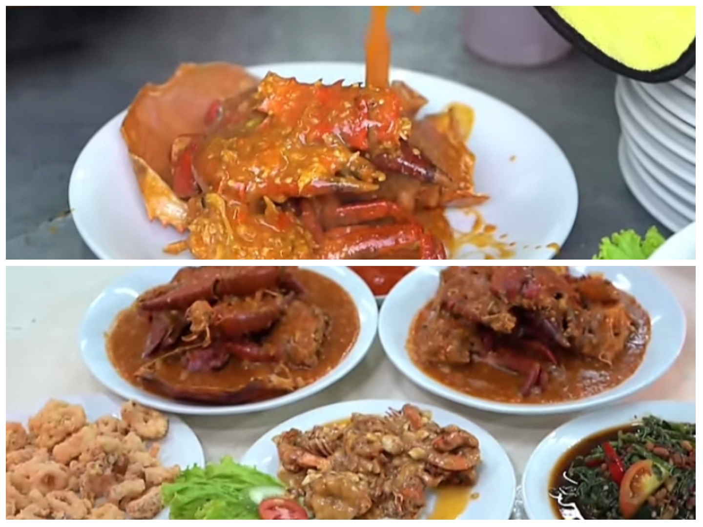 Aneka seafood enak di Sarang Kepiting.