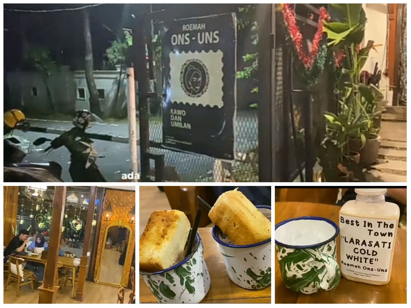 Suasana Roemah ONS UNS vibes Jawa, serta minuman signaturenya.