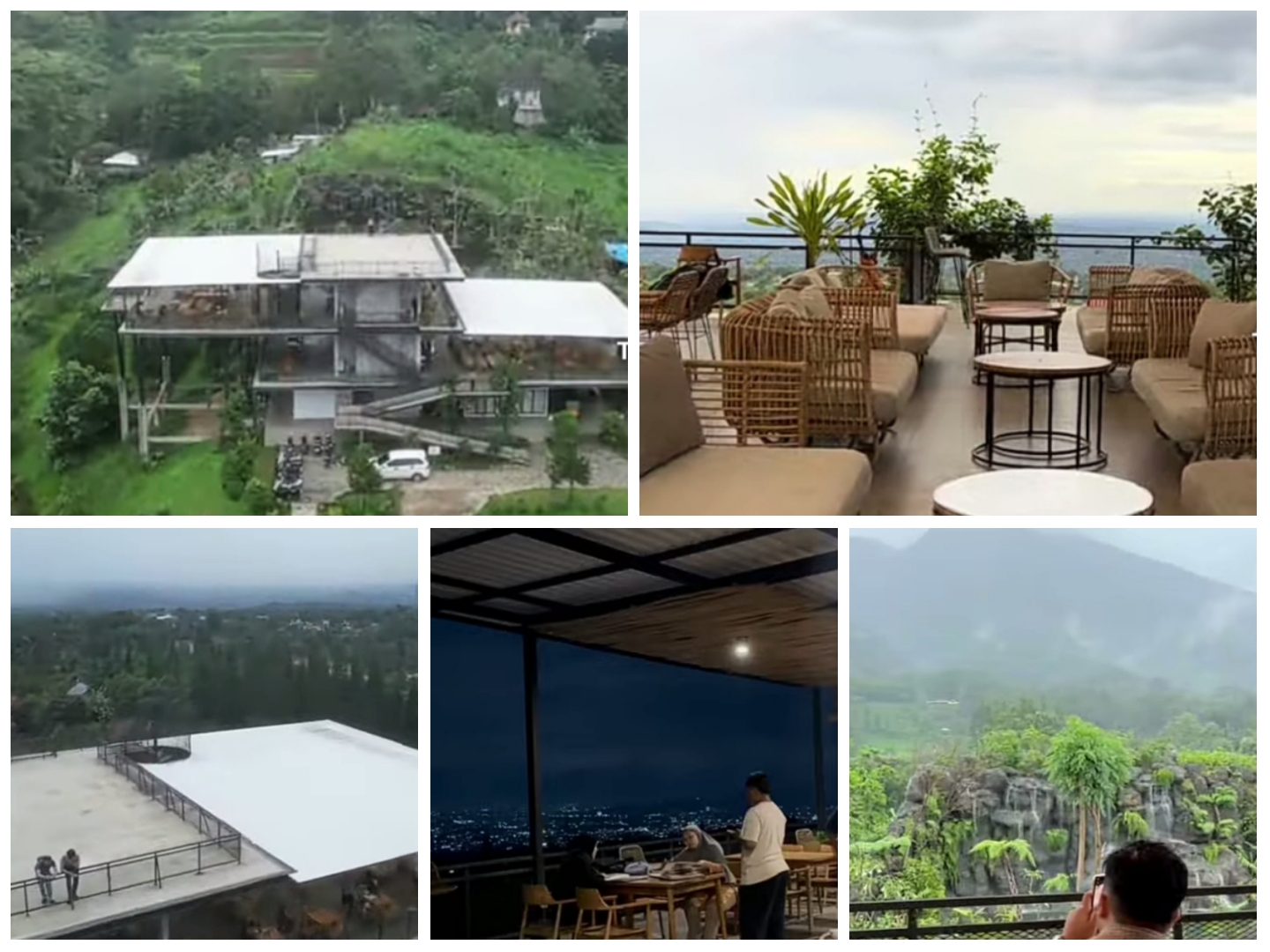 View MaC99 Cafe dan Resto Bogor dengan panorama pegunungan.