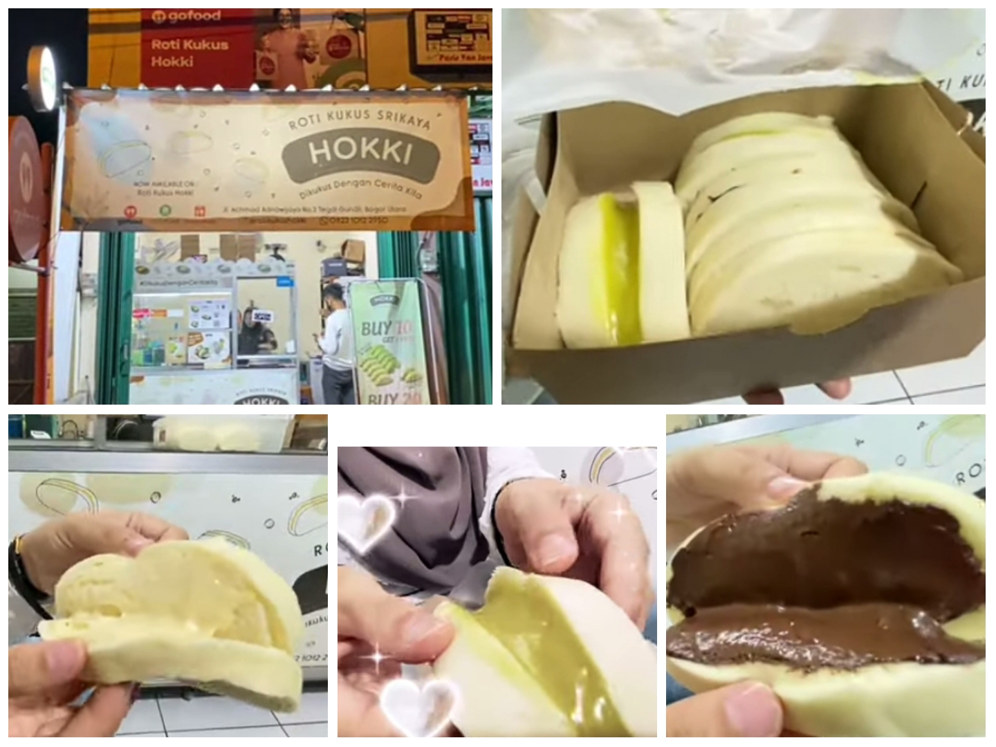 Outlet dan Tampilan Cemilan Tradisional Roti Sisir Kukus Srikaya Hokki Bogor.