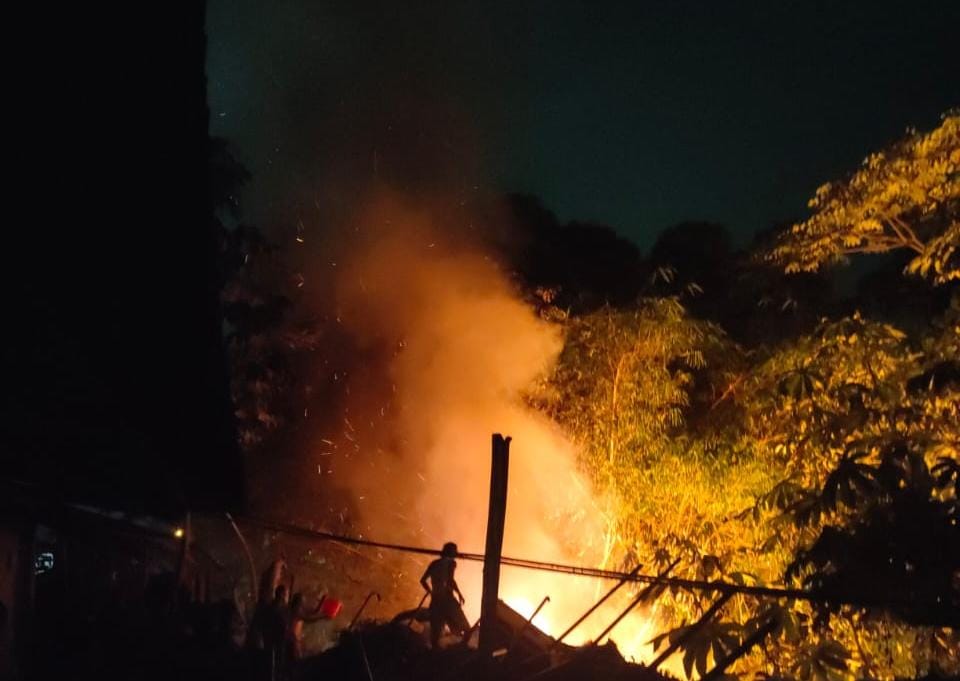 Suasana kebakaran di Kelurahan Loji, Kota Bogor.