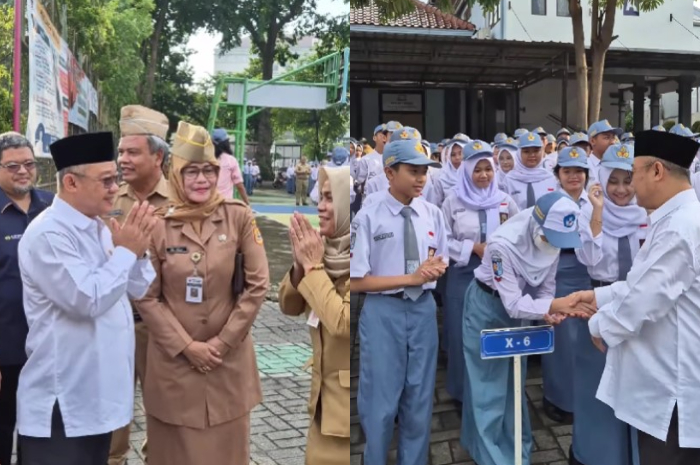 Menteri Pendidikan Dasar dan Menengah Abdul Mu&rsquo;ti saat di&nbsp;SMAN 3 Semarang.
