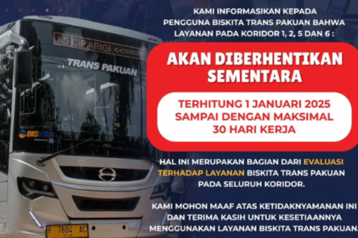 Biskita Trans Pakuan Bogor berhenti sementara waktu.