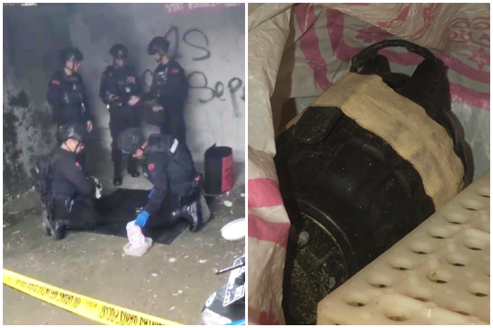 Tim Jibom saat mengevakuasi granat nanas aktif di rumah warga Sukaraja.