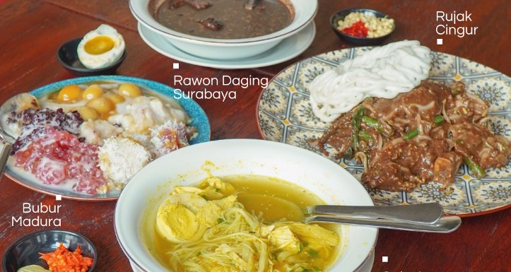 Kuliner khas Jawa Timur seperti Bubur Madura, Rawon, Rujak Cingur, dan Soto Lamongan tersedia di Resto Tunjungan Bogor