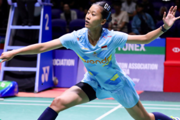 Wakil tunggal putri Indonesia Putri Kusuma Wardani kalah saat berhadapan dengan Ratchanok Intanon dari Thailand pada Malaysia Open 2025, Jumat (10/1/2025).