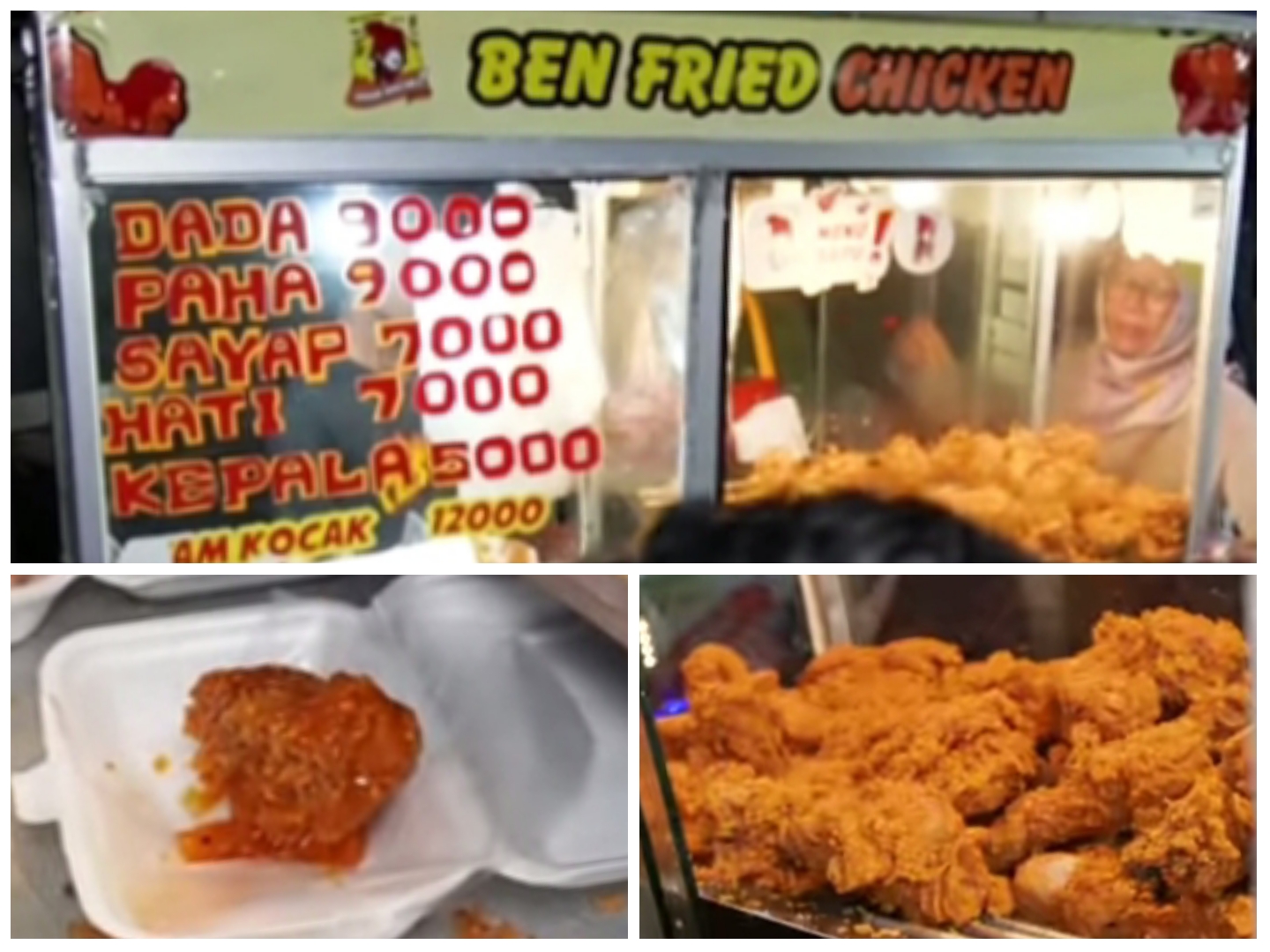 Tampilan Ayam Kocak Ben Fried Chicken.