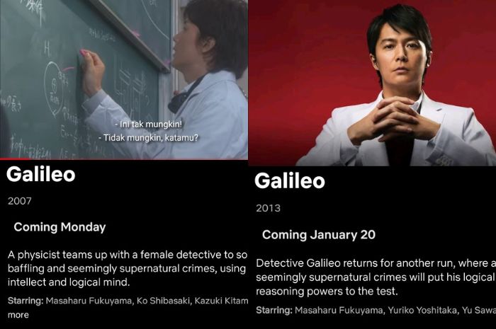 J-dorama Galileo akan tayang di Netflix Indonesia, nantikan kisah tentang detektif muda dan profesor fisika memecahkan kasus-kasus misterius!