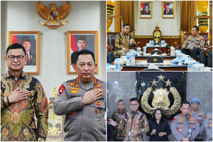 Kepala BPOM Taruna Ikrar mengunjungi Kapolri Jenderal Polisi Listyo Sigit Prabowo di Rupatama Mabes Polri, Jumat (10/1).