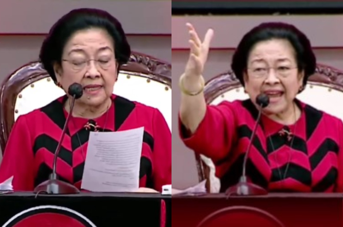 Ketua Umum Megawati Soekarnoputri&nbsp;saat perayaan HUT Ke-52 PDIP.