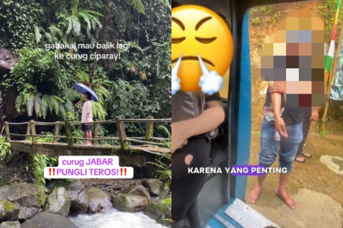 Wisatawan diduga kena pungutan liar atau pungli di Curug Ciparay Bogor.
