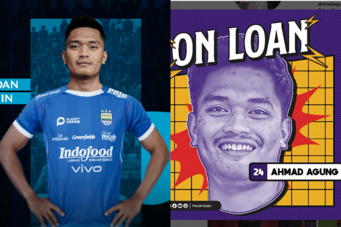 Ahmad Agung berseragam Persib Bandung dengan status pinjaman dari Persik Kediri.