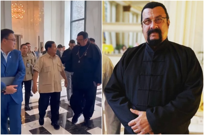 Steven Seagal saat bertemu Presiden RI Prabowo Subianto di Jakarta.