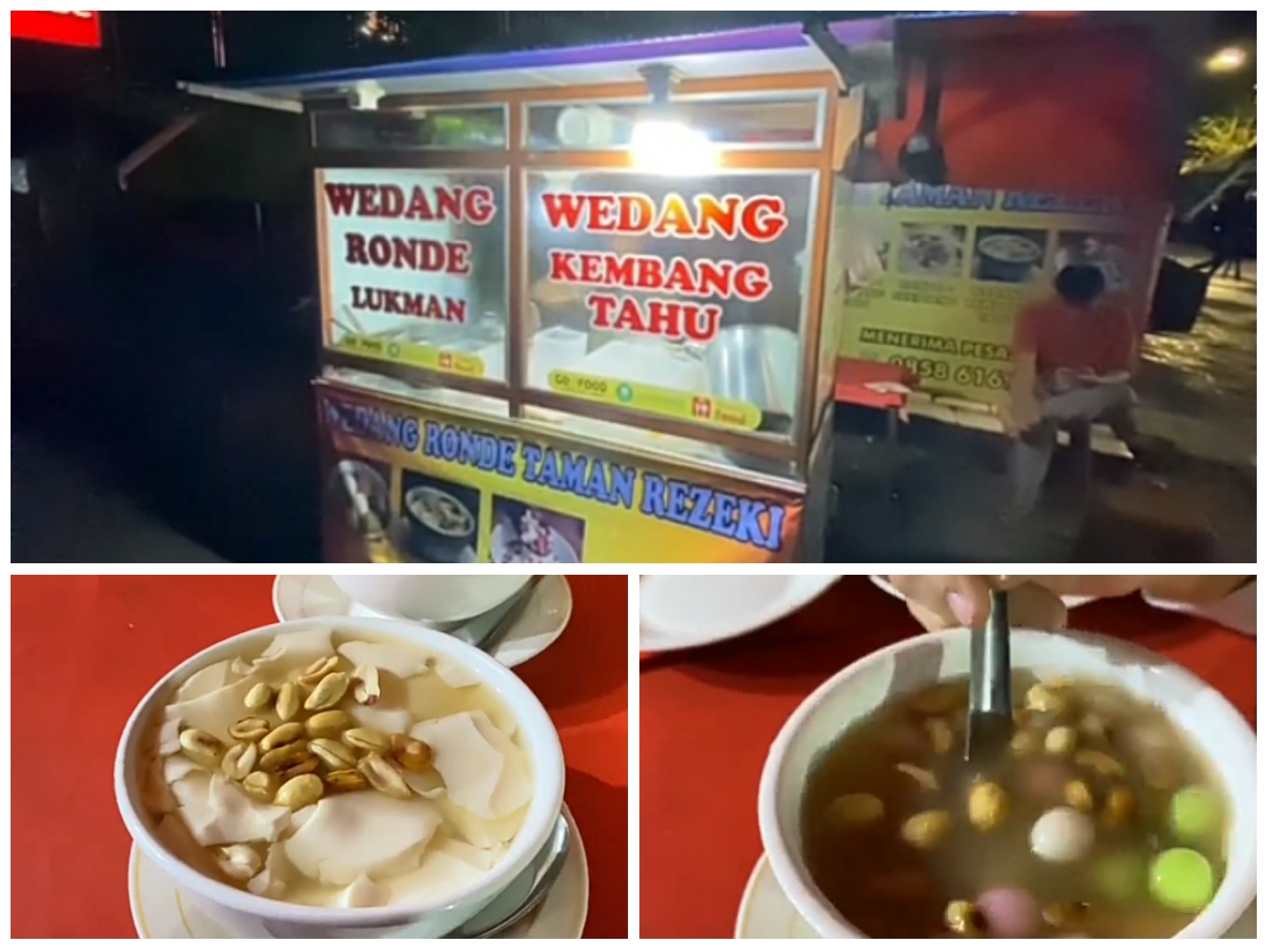 Street food laris manis Wedang Ronde Taman Rezeki Cibinong.