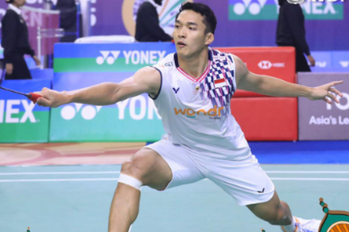Tunggal putra Indonesia Jonatan Christie saat bertanding di India Open 2025, Kamis (16/1/2025).