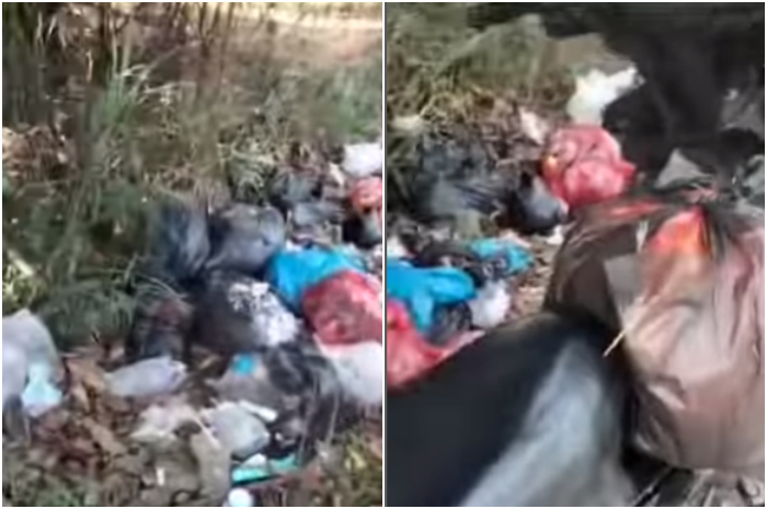 Tumpukan sampah di pinggir jalan kawasan Tajurhalang, Kabupaten Bogor.