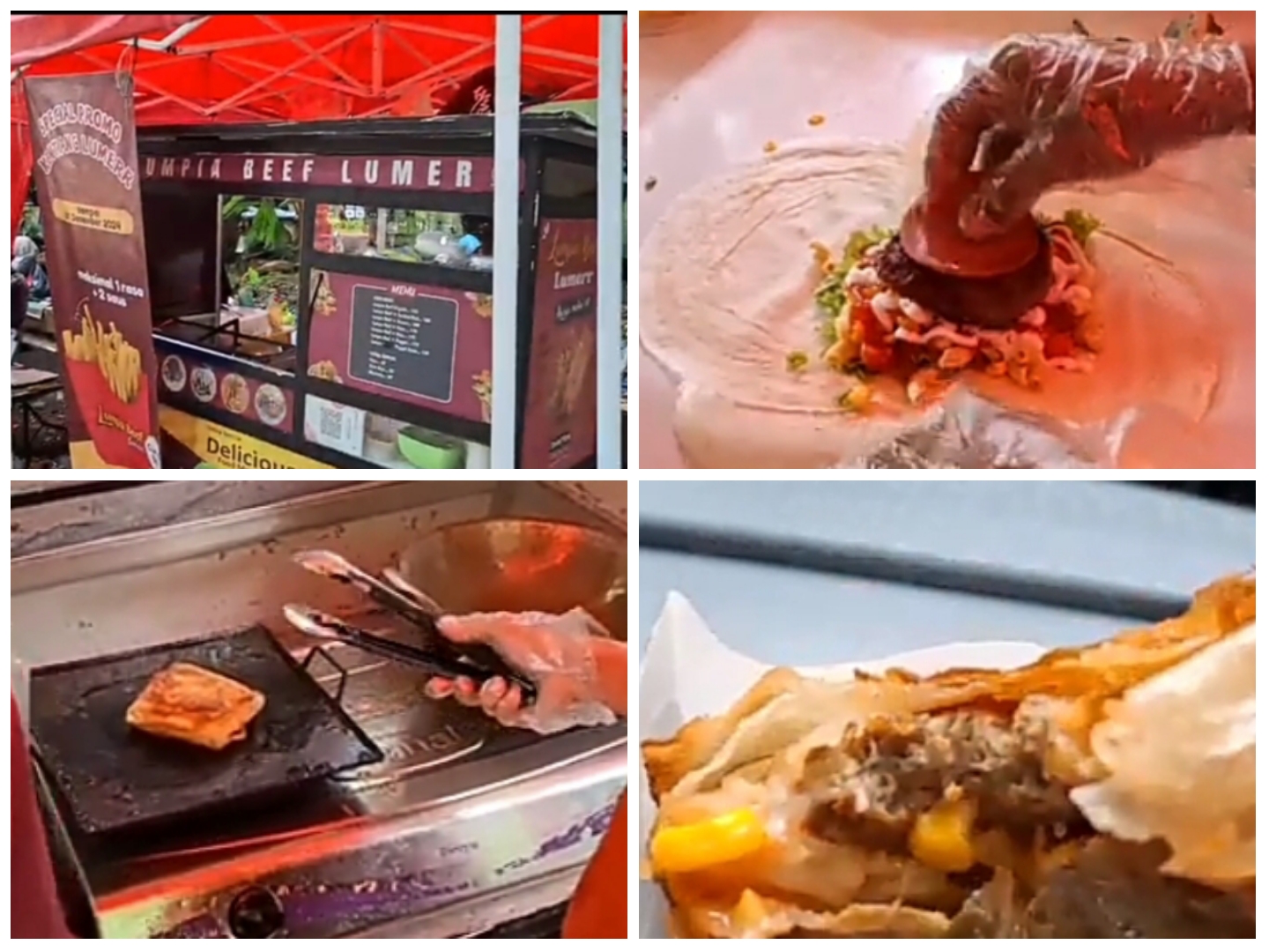 Lumpia Beef Lumer Taman Heulang Bogor yang ukurannya lumayan besar.