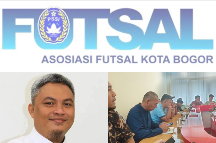 Ketua Umum Asosiasi Futsal Kota Bogor, Ibrahim Fajri (kiri) bersama pengurus siap memajukan olah raga di Kota Bogor.