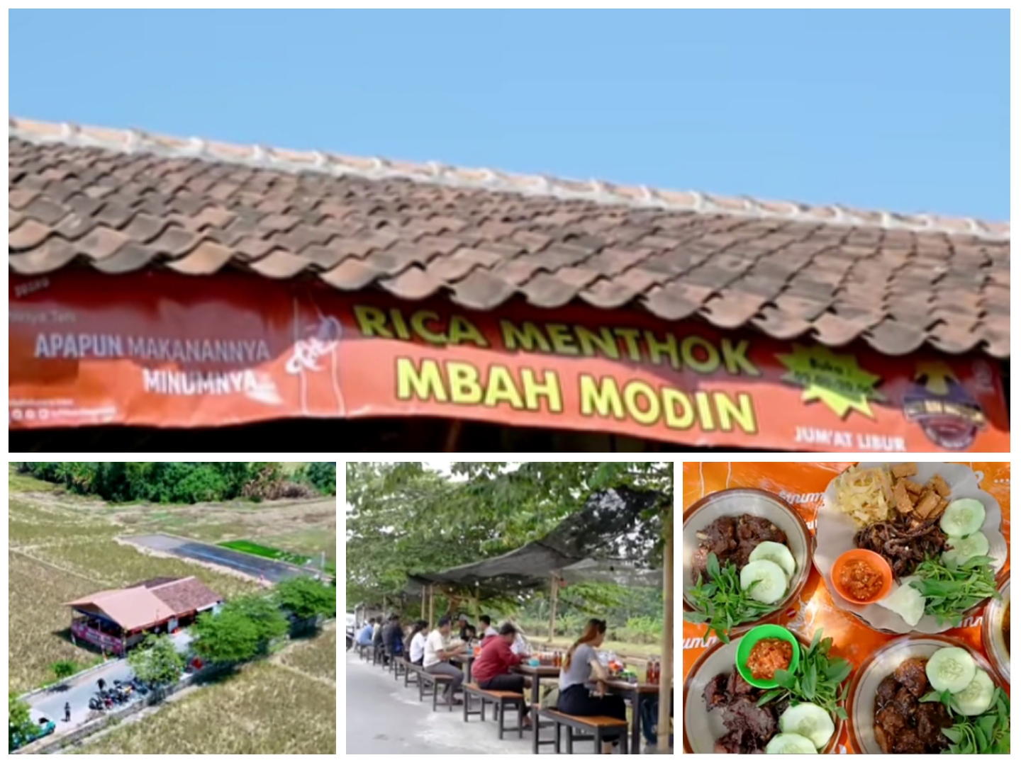 Spot kulineran Pematang Sawah di Rica Menthok Mbah Modin.