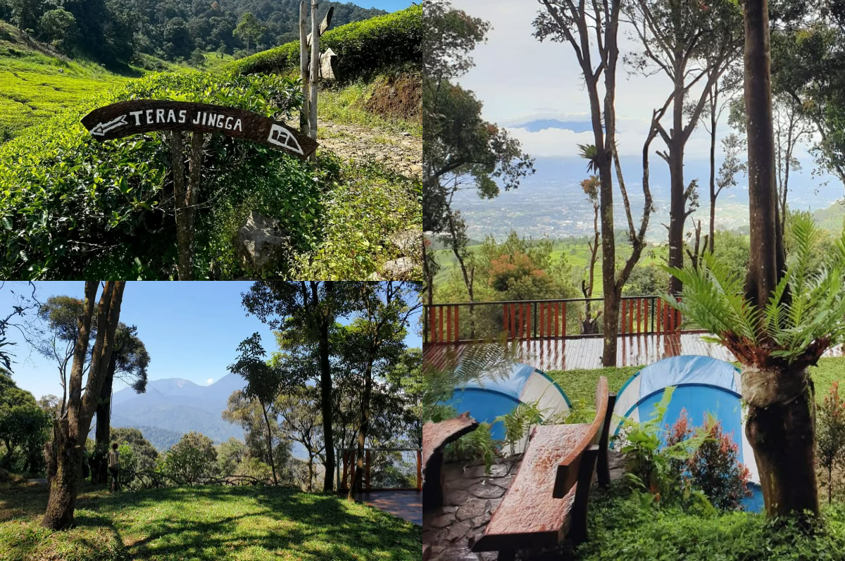 Suasana berkemah di Teras Jingga Campground Puncak, Bogor.
