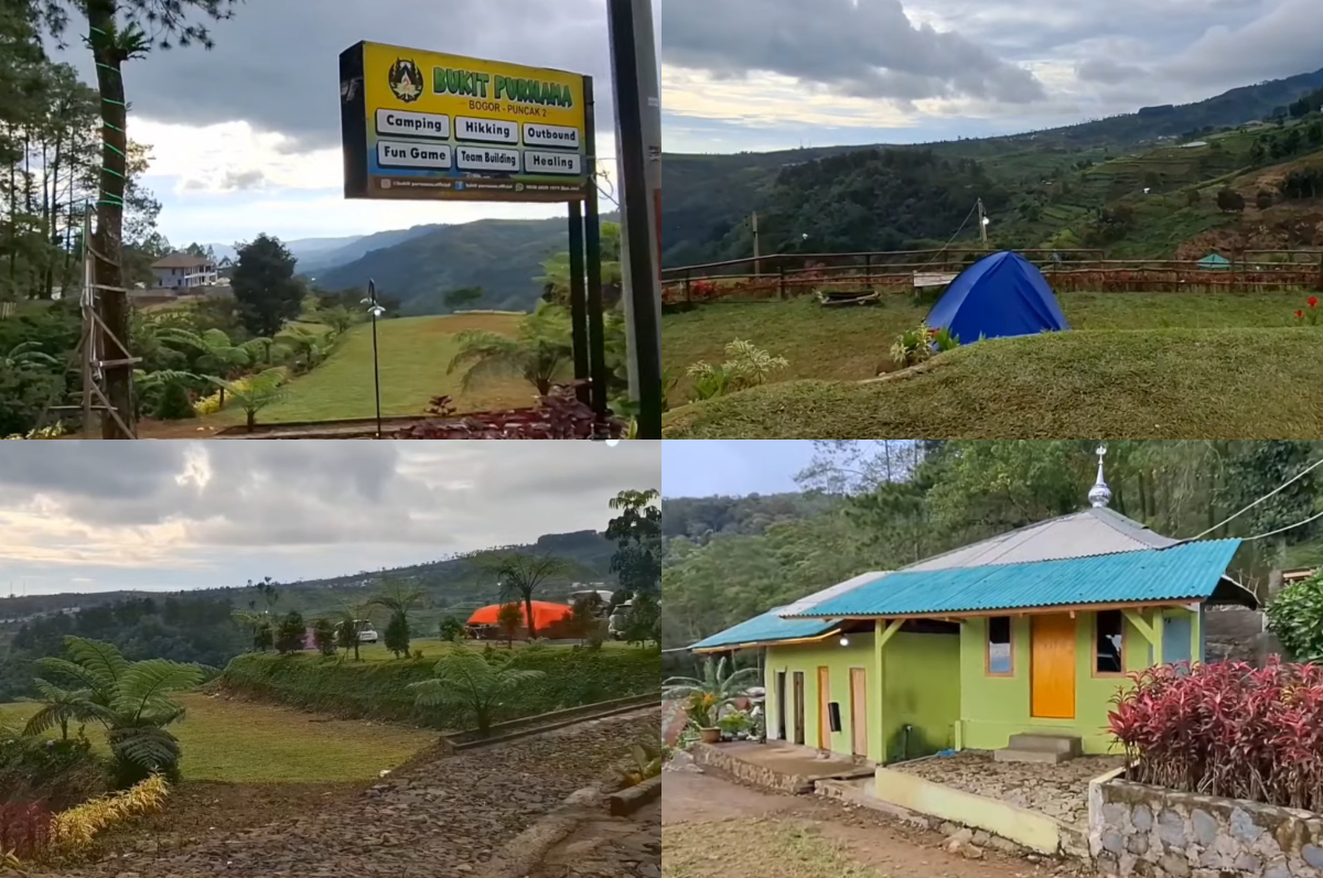 Suasana camping di Bukit Purnama Puncak Dua, Bogor.