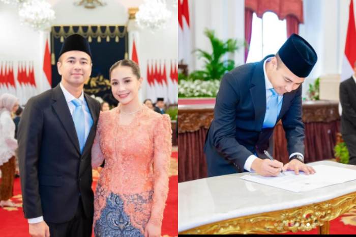 Raffi Ahmad didampingi sang istri Nagita Slavina usai dilantik sebagai Utusan Khusus Presiden Bidang Pembinaan Generasi Muda dan Pekerja Seni.