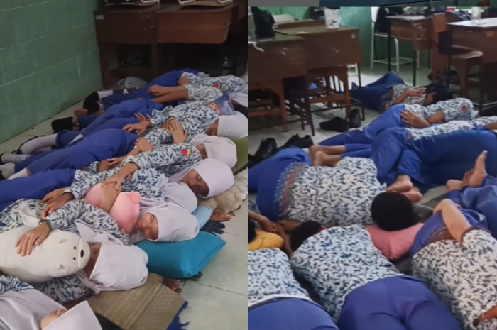 SMPN 39 Surabaya menerapkan tidur siang bagi siswa pada siang hari.