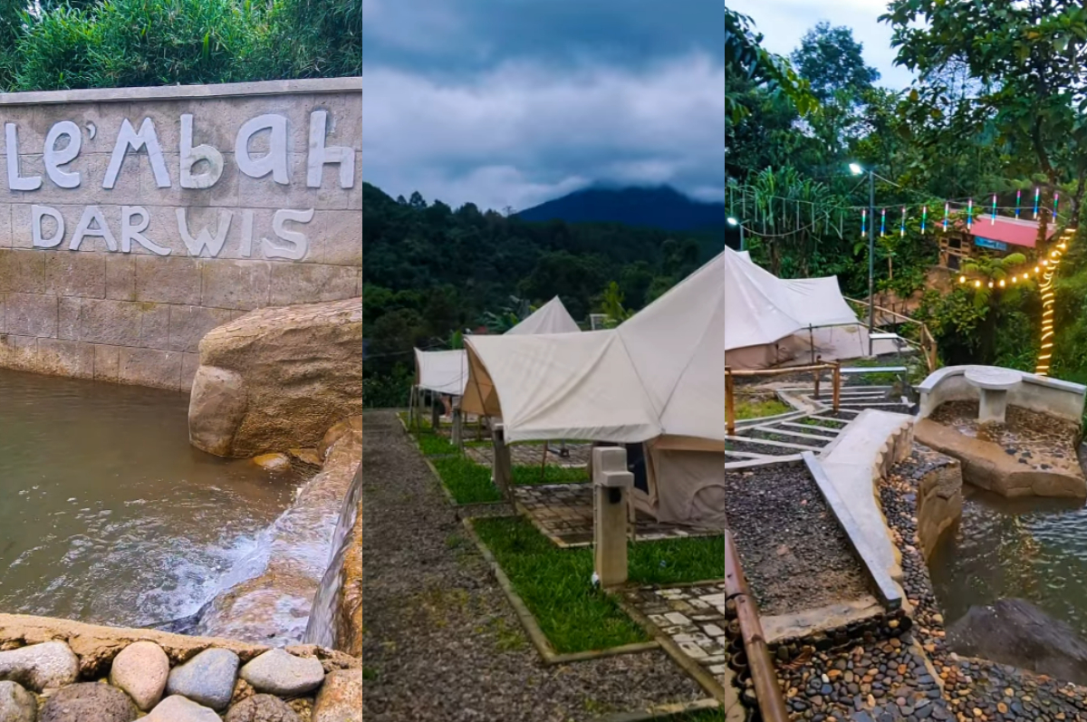 Wisata glamping Lembah Darwis di Bogor.