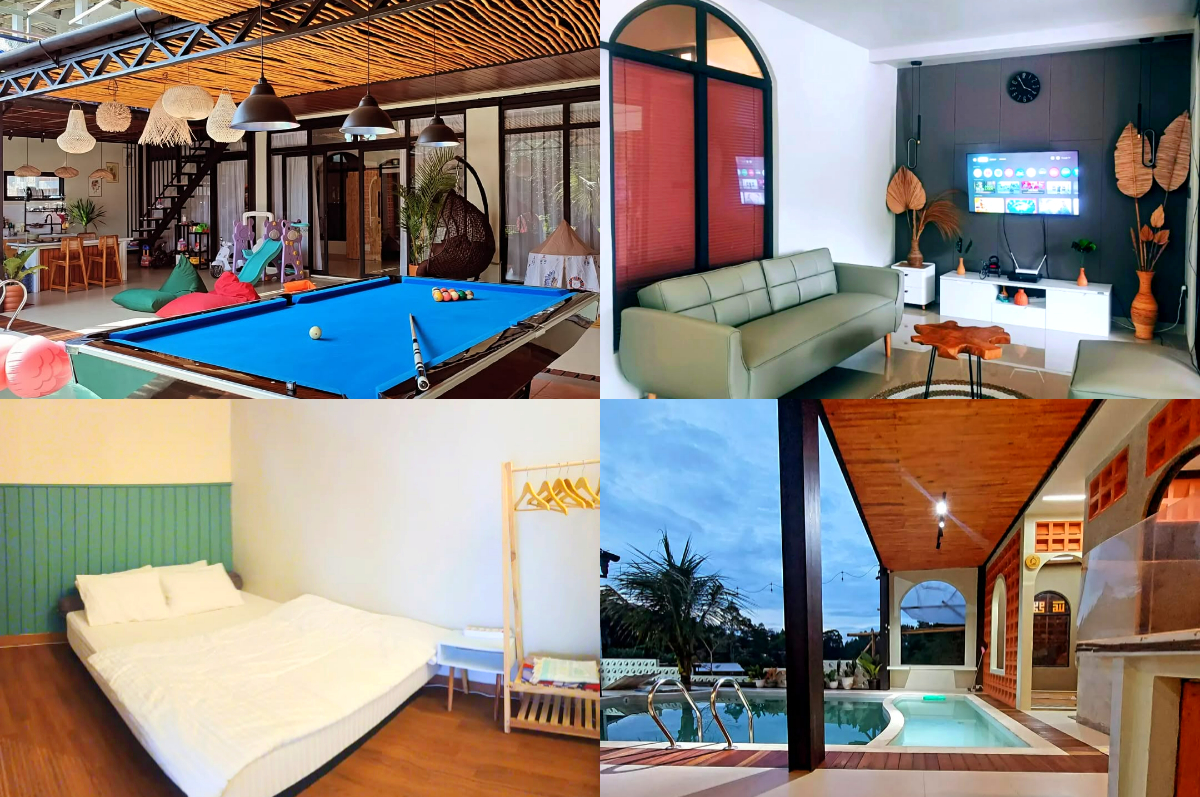 Villa Keju di Megamendung, Bogor dengan konsep ala Bali.