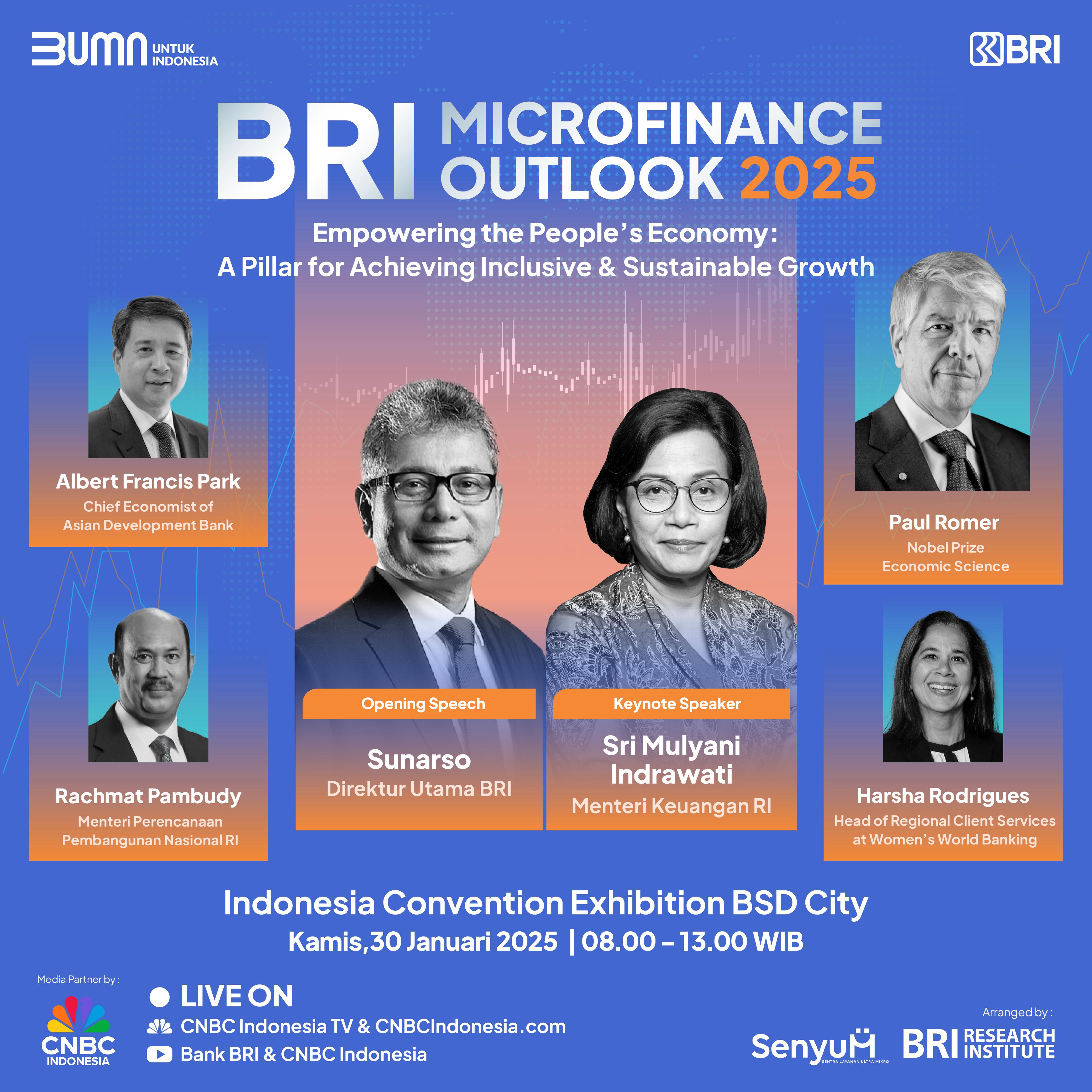 BRI Microfinance Outlook 2025 siap digelar di International Convention Exhibition (ICE) Kota BSD pada 30 Januari 2025.