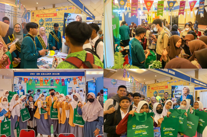 BERSAMA MAHASISWA UIKA BOGOR : Siswa SMA&nbsp;mengunjungi pameran pendidikan IFCE di Gedung Harmony Yasmin Center.