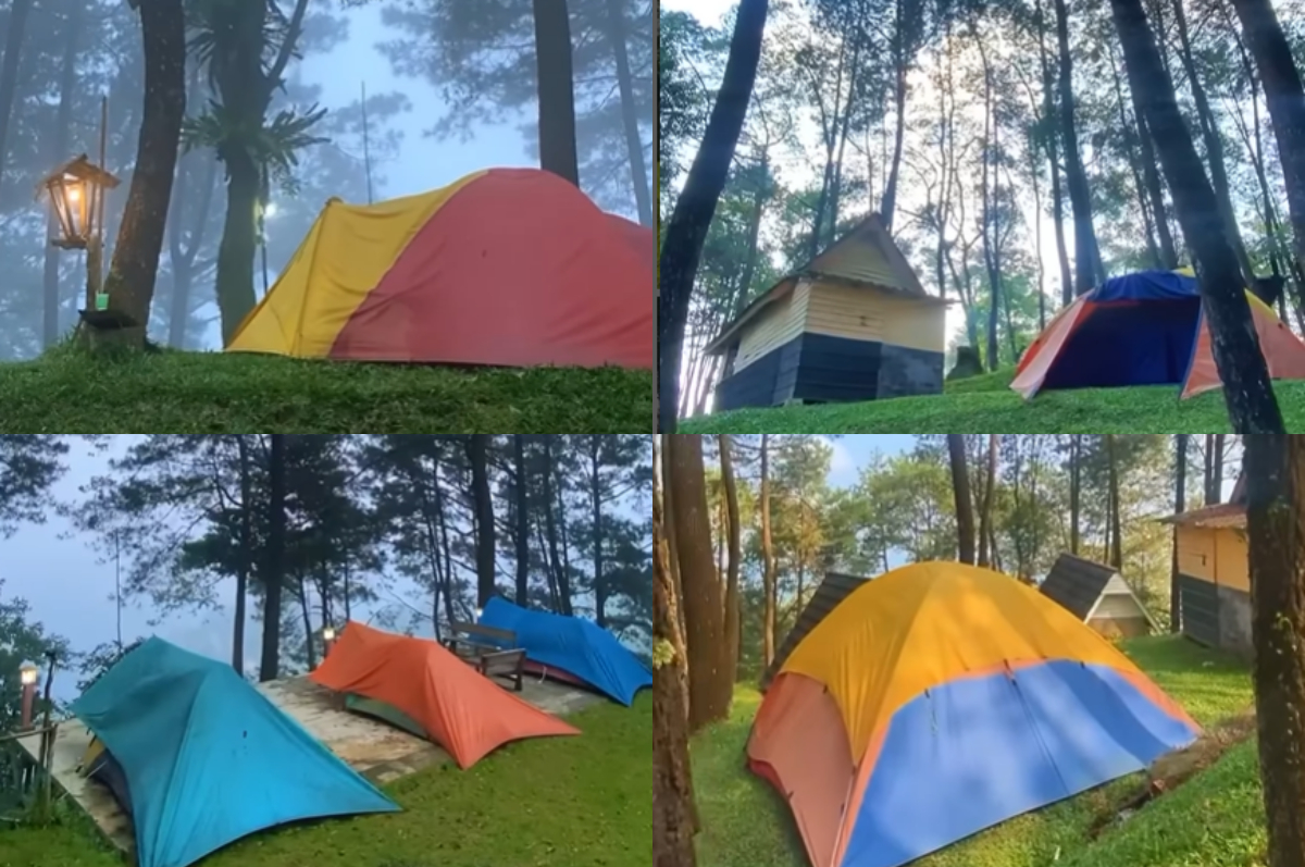 Suasana di Puncak Langit Camping Ground, sangat syahdu saat berkabut.