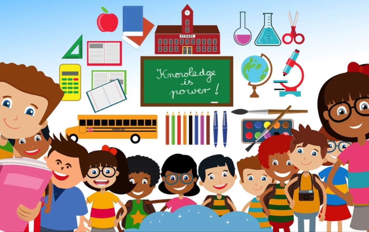 Ilustrasi anak-anak sekolah.