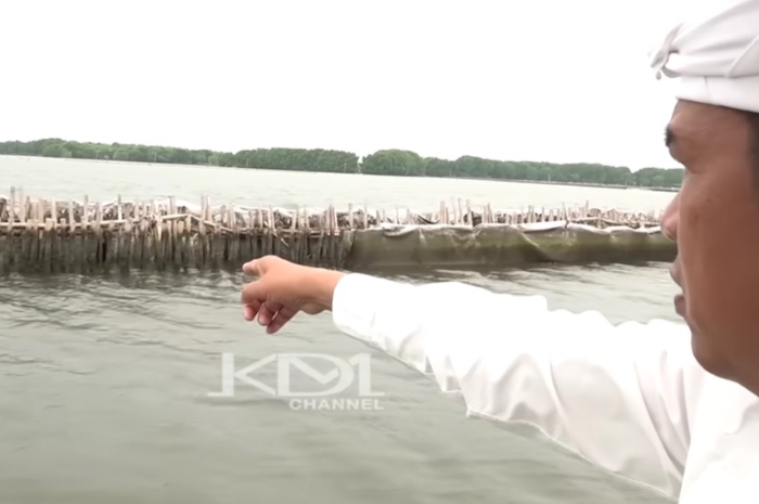Gubernur Jabar Terpilih Dedi Mulyadi meninjau pagar laut di Kabupaten Bekasi.