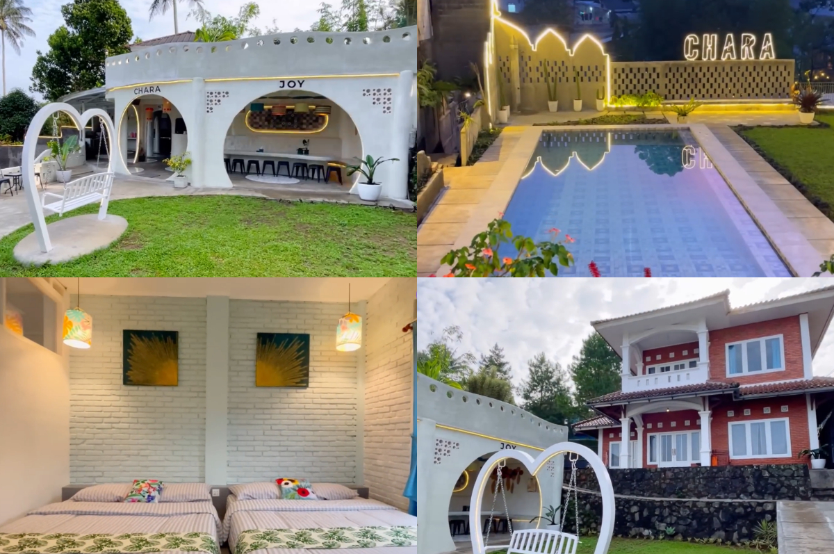 Villa Chara, pilihan staycation instagramable di Cisarua Bogor.